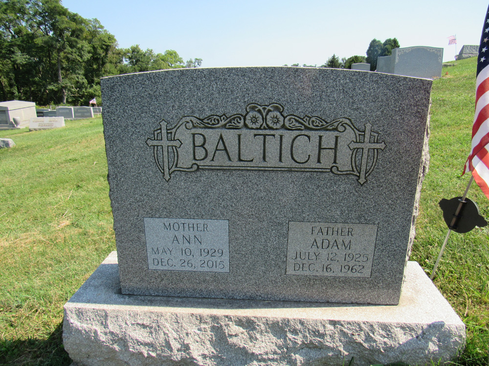 Ann and Adam Baltich tombstone